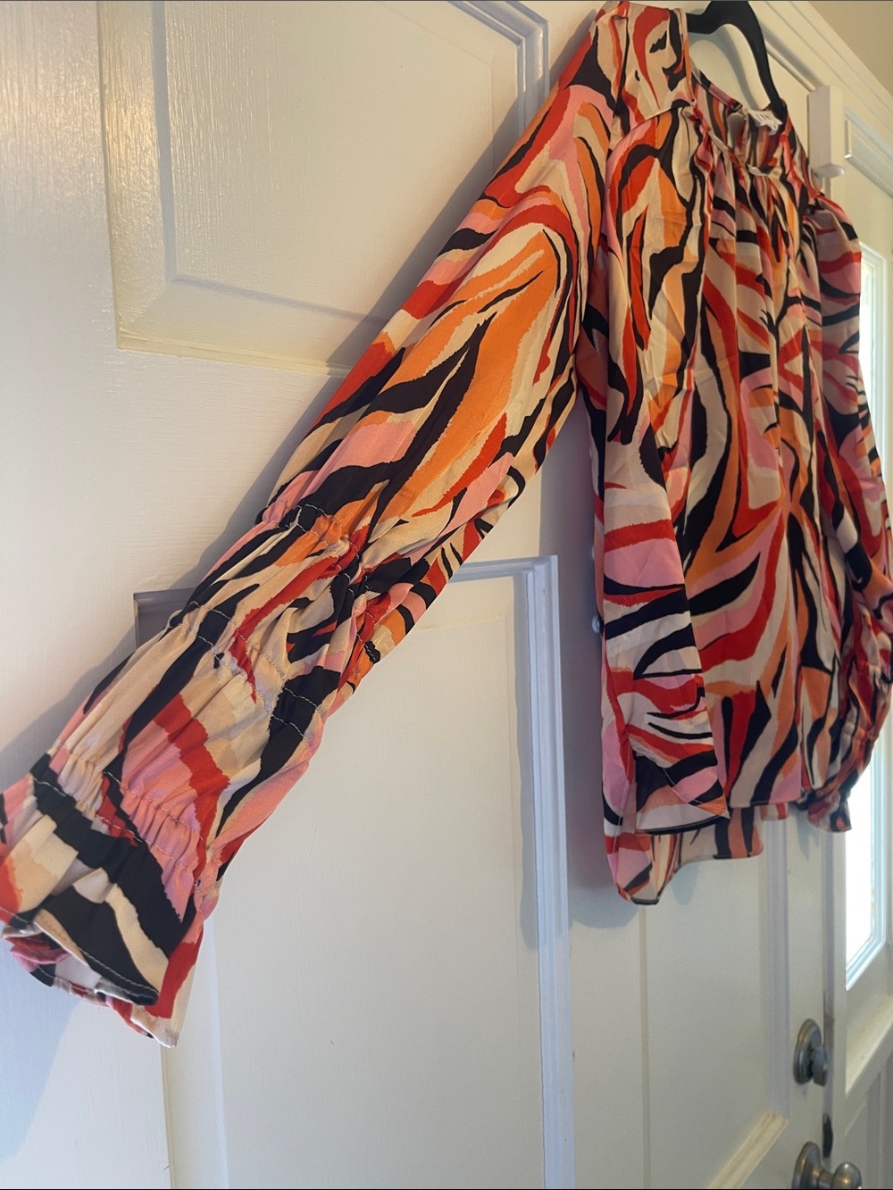THML Multicolor Abstract Print Long-Sleeve Blouse - Picture 2 of 4